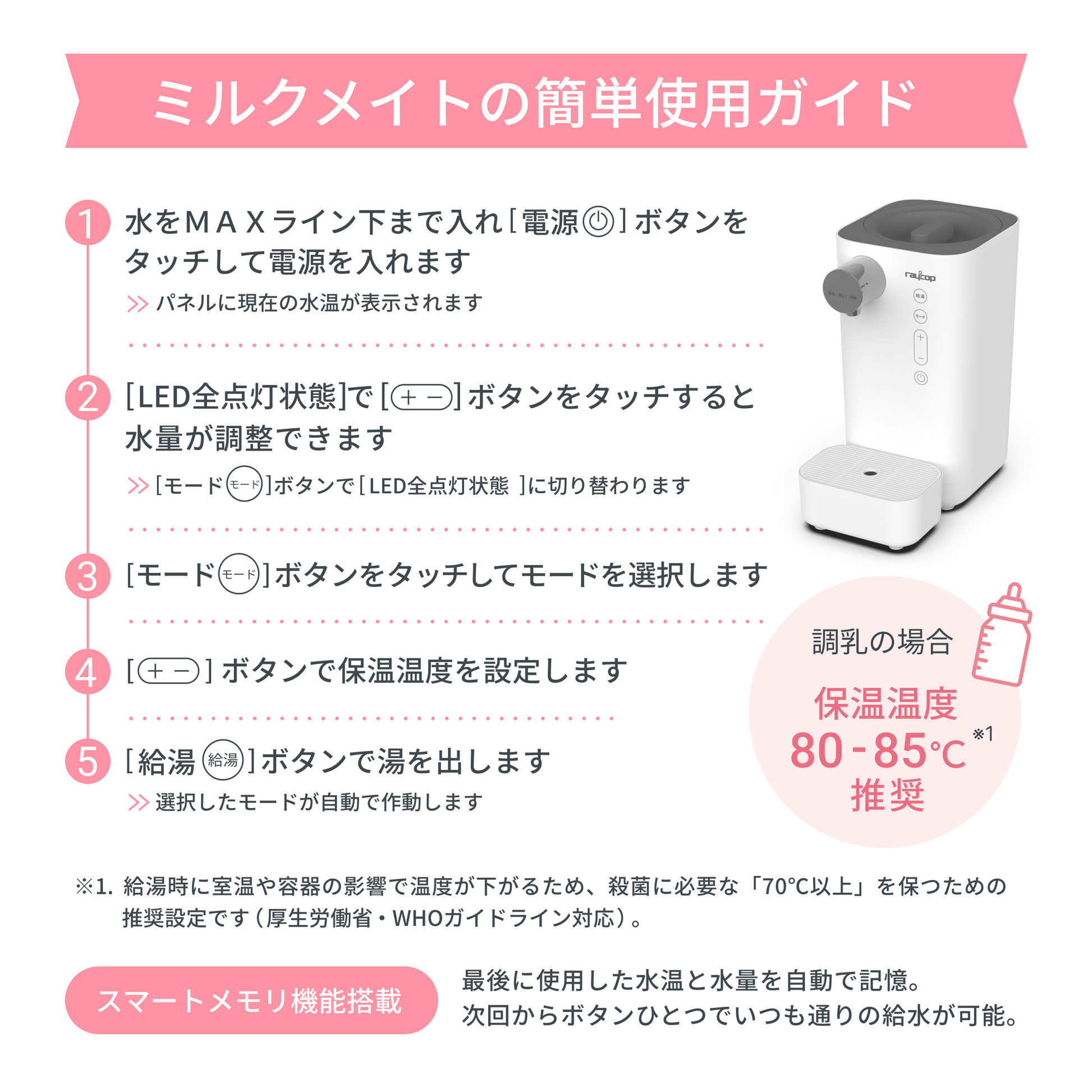 クーポンで20％OFF】レイコップ ミルクメイト（RAYCOP MILKMATE） ROM